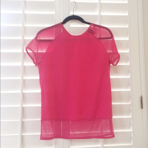 Harlowe & Graham Pink T with Mesh Sleeves