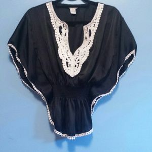 Black &  cream butterfly top.