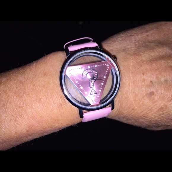 Pink leather watch