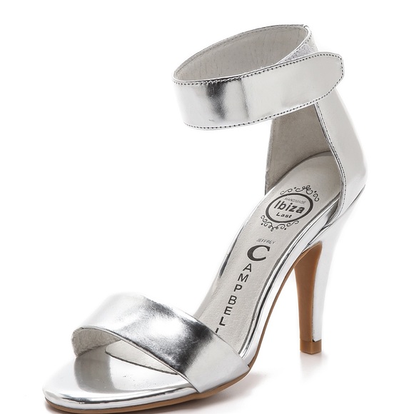 Jeffrey Campbell Silver Ankle Strap Sandals - Picture 1 of 6