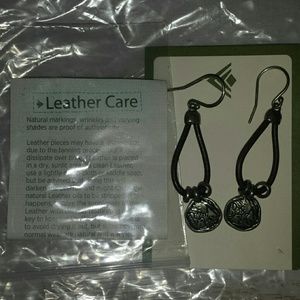 Leather & Sterling Silver earrings