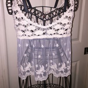 Crochet lace crop top