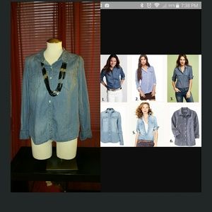 Chambray Button up shirt women's