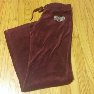Maroon velour pants