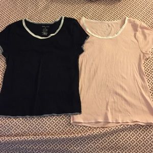 baby doll t shirts in pale pink and black