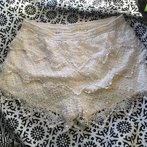 NWOT White Crochet Shorts