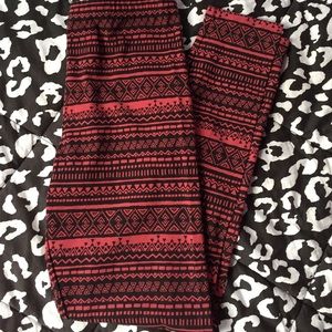 Burgundy Tribal Leggings