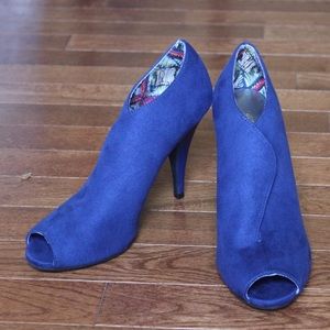 Blue Peek Toe Heels