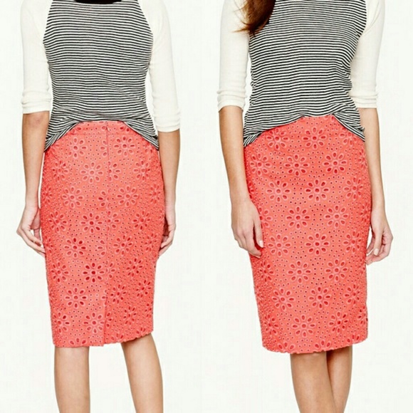 Jcrew peach pink Lace no. 2 skirt 0p pinwheel