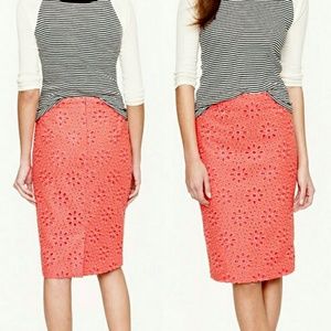 Jcrew peach pink Lace no. 2 skirt 0p pinwheel