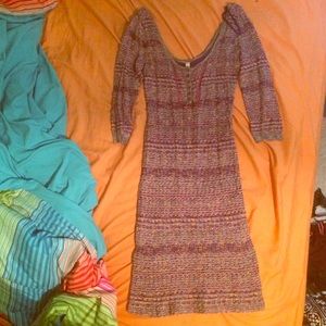 Free People 3/4 sleeve fitted dress.