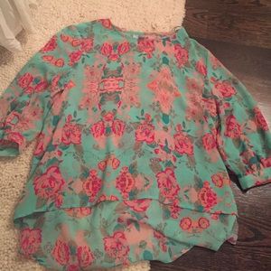 floral long sleeve top