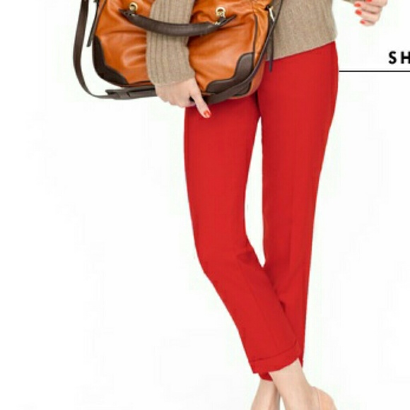 Jcrew red ankle tollegno 1900 pants 0p