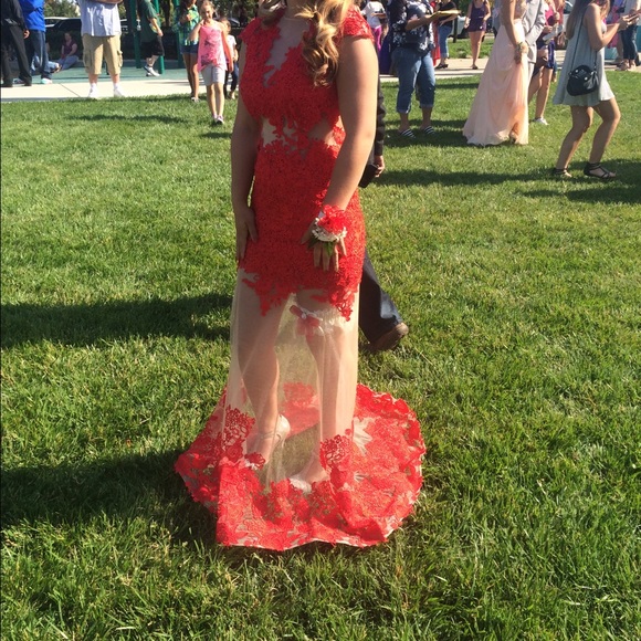 Red Jovani prom dress. Only worn once. - Picture 2 of 2