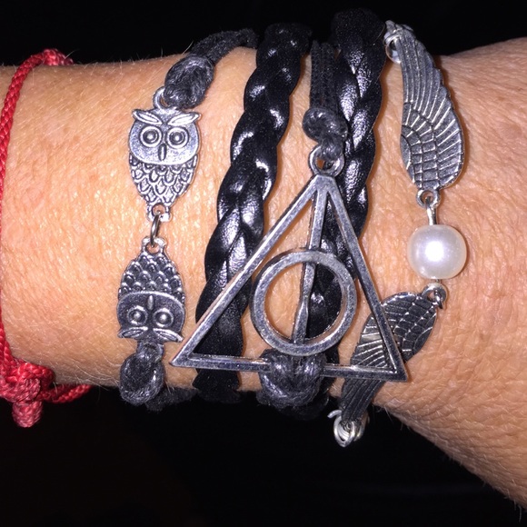 Black leather bracelet
