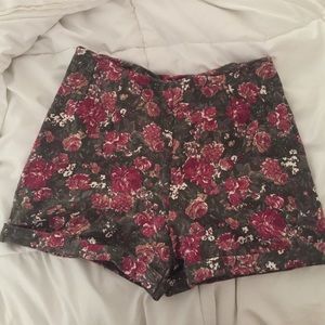 Floral print high waisted shorts