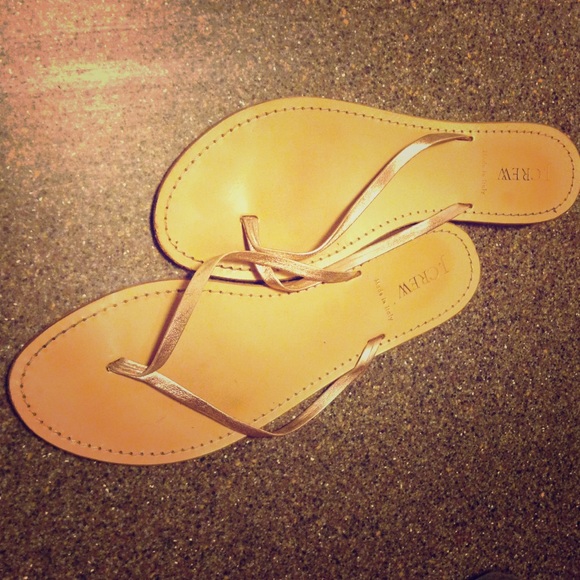 J. Crew Rio Metallic Sandals