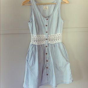 Light Blue Dress with lacy middle