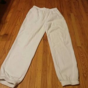 White sweat pants