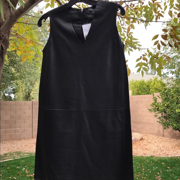 •Vince 100% genuine leather black dress• - Picture 3 of 4