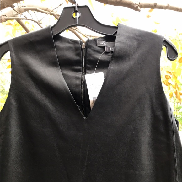 •Vince 100% genuine leather black dress• - Picture 4 of 4