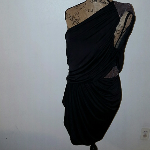 Black and silver one shoulder dress