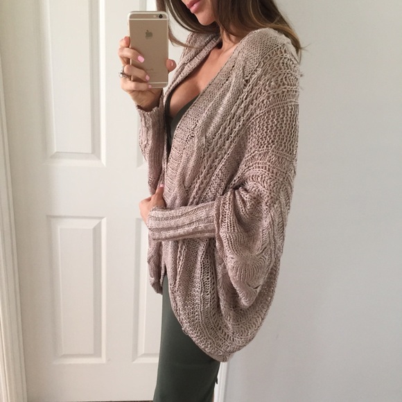 Sold • Mocha Knitted Cardigan Sweater - Picture 2 of 4