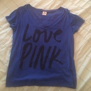 Jersey style navy blue PINK top