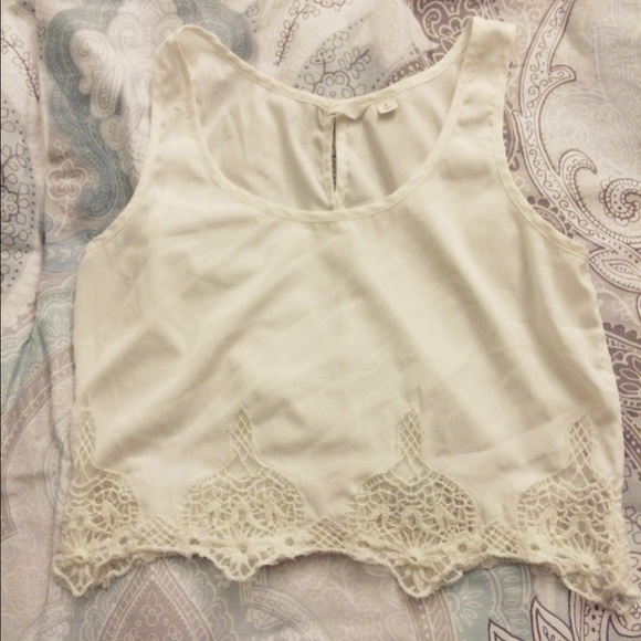 White chandelier crop top