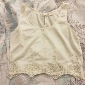 White chandelier crop top