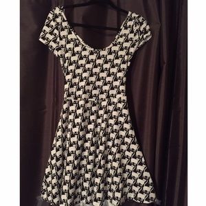 Aeropostal Black&White Cat Skater Dress