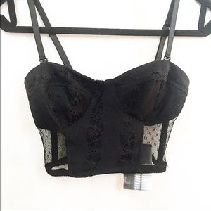 Black Lace Bralette /Corset Top