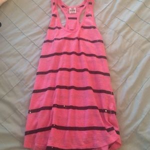 Pink and black racer back tank top