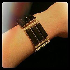 Black J. Crew Art Deco Bracelet