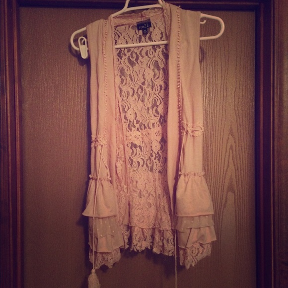 Light Pink Multi-cloth Shaw Jacket