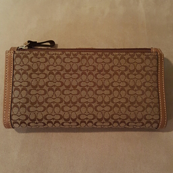 *Not For Sale* Coach Signature Checkbook Wallet - Picture 2 of 4