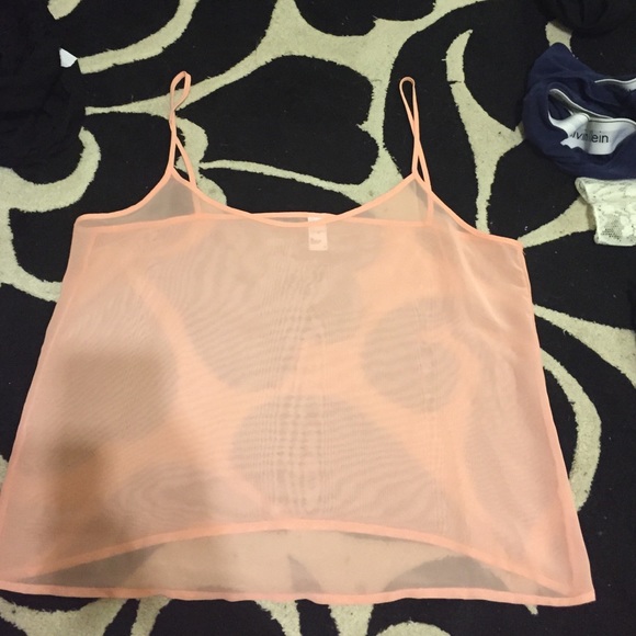 Pink chiffon tank
