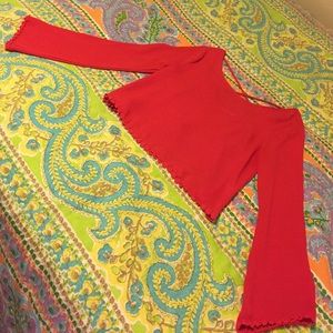 Lush bell sleeve crop top