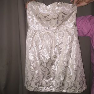 gold shimmery metallic dress