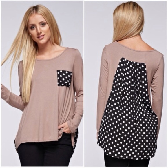 Tops - Polka dot contrast top