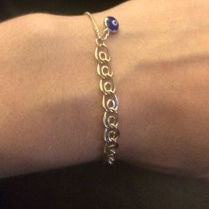 ALEX AND ANI Evil Eye Heart Chain Bracelet
