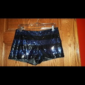 Black and blue sequenced forever 21 shorts