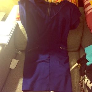 Knitted royal blue date night dress