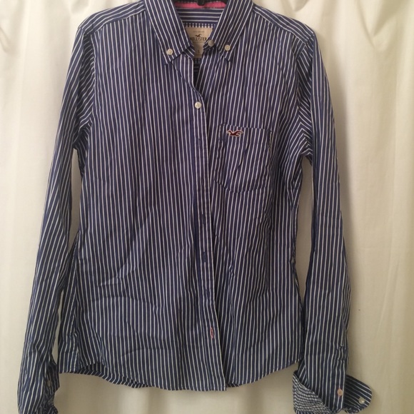 Hollister Blue and white stripe Button down