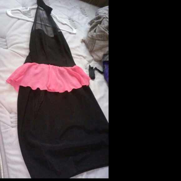 Black and peach dress