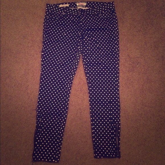 Bland White Polkadotted Skinny Jeans
