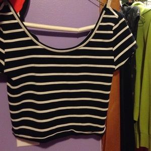 Black and white crop top