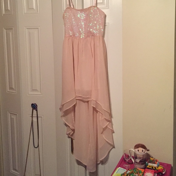 High Low hem light pink dress