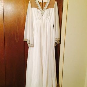 Glamorous white evening dress