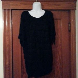 I.N.C International Concepts black fringe shirt 1X